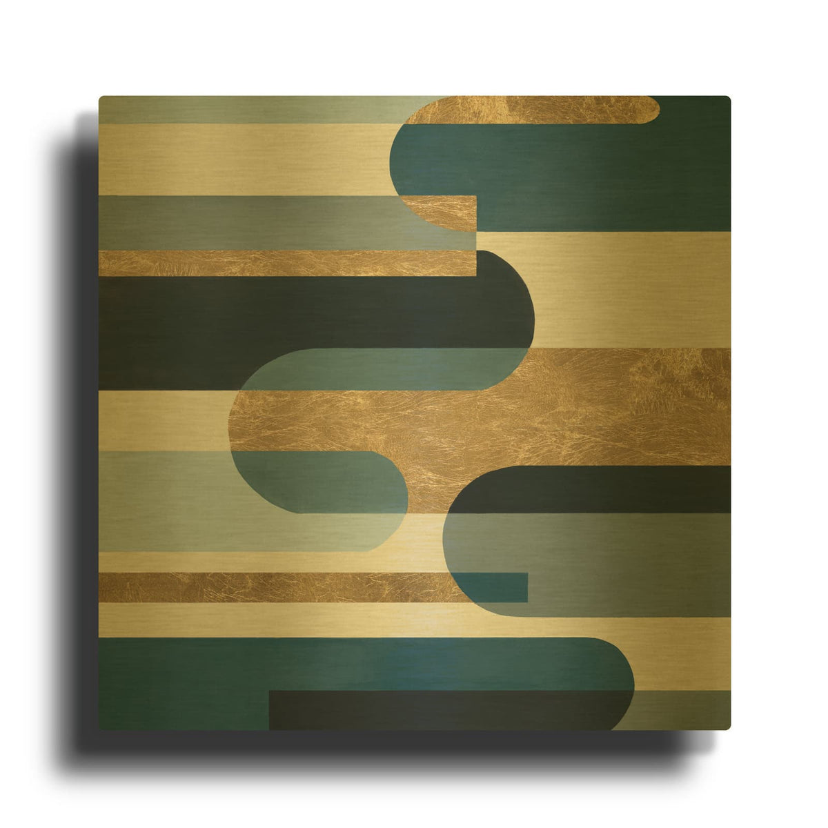 'Earthly Shapes 2' By Max Maxx Gold Metal Wall Art