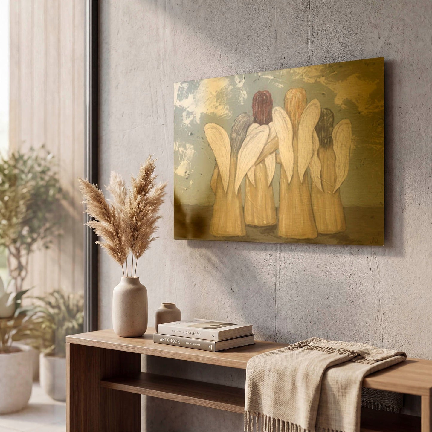 'The Gathering of Angels' By Jade Reynolds Gold Metal Wall Art