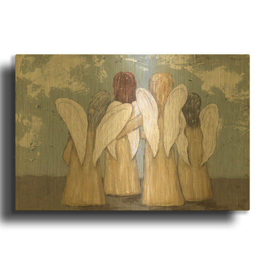 'The Gathering of Angels' By Jade Reynolds Gold Metal Wall Art
