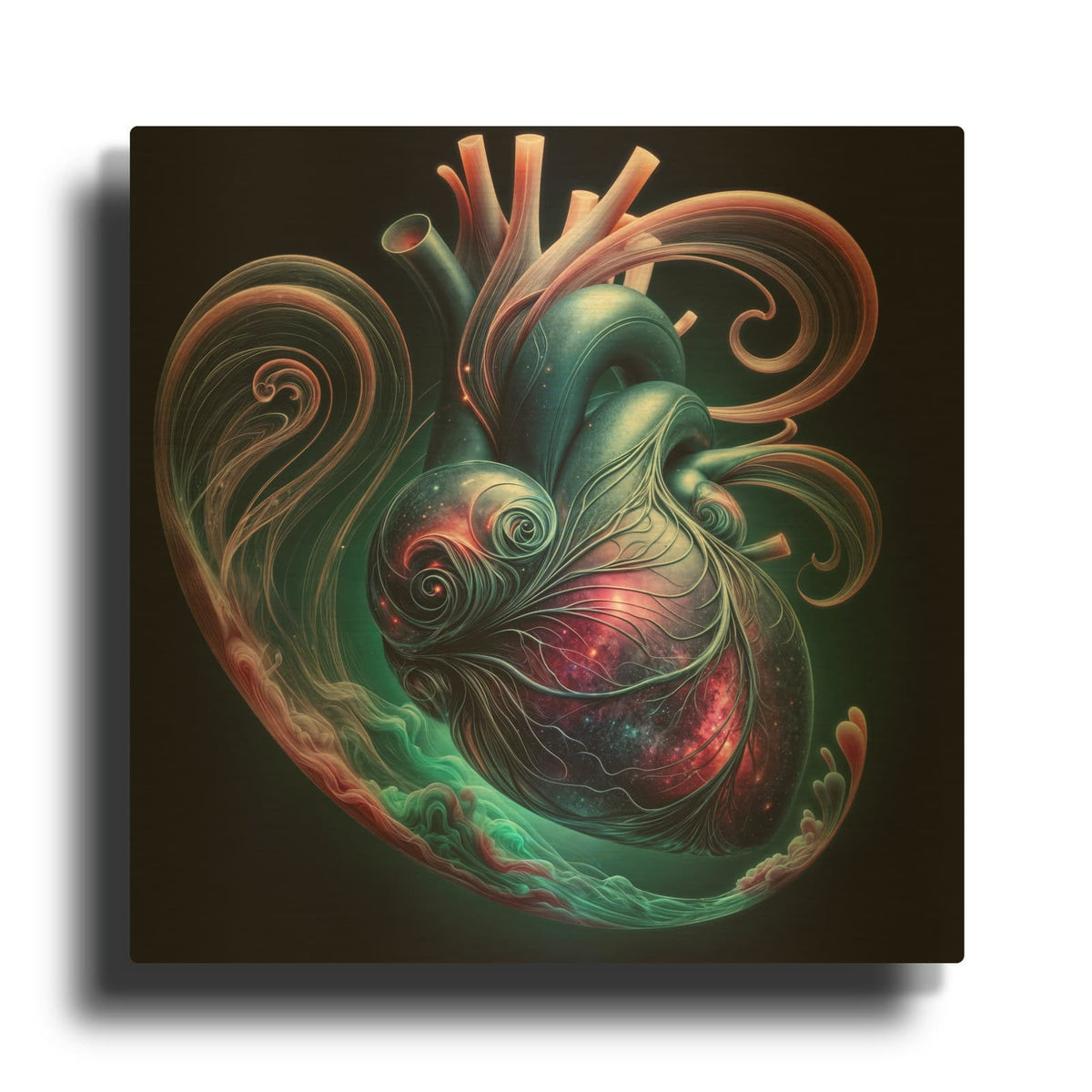 'Teal Heart 1' By Rey Klimt Gold Metal Wall Art
