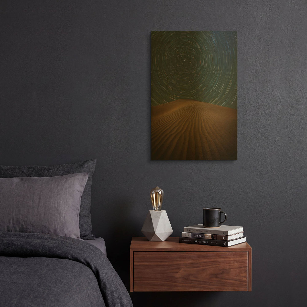'Alone on the Dunes' By Darren White Gold Metal Wall Art