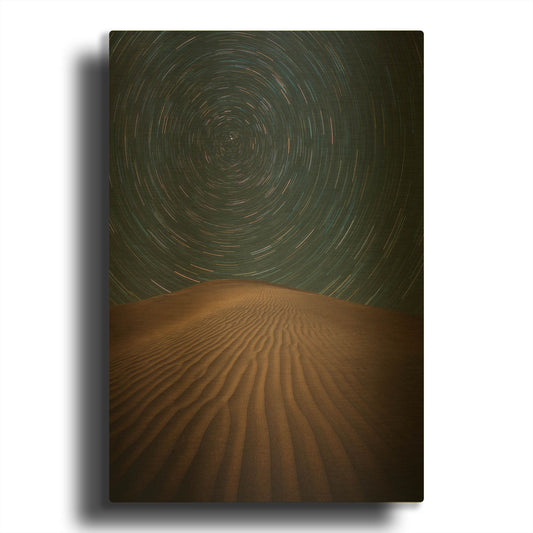 'Alone on the Dunes' By Darren White Gold Metal Wall Art