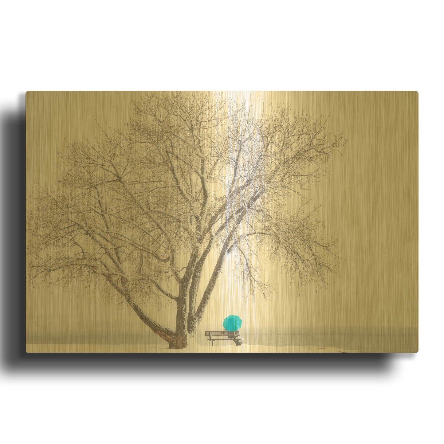 'Another Winter Alone copy' By Darren White Gold Metal Wall Art