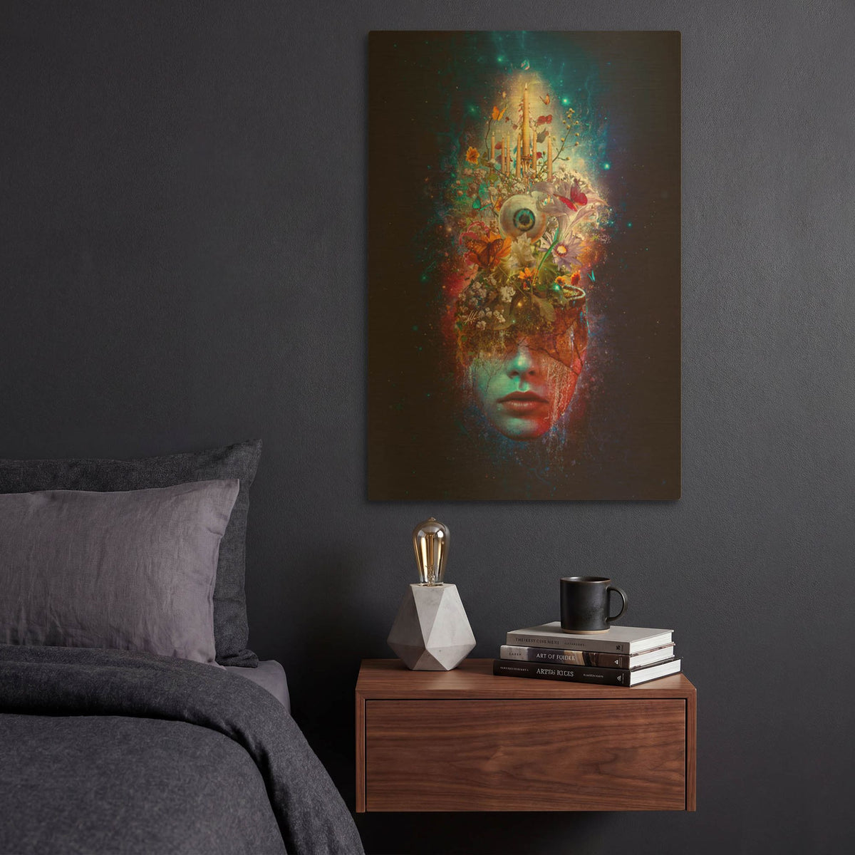 'Mindscape' By Mario Sanchez Nevado Gold Metal Wall Art