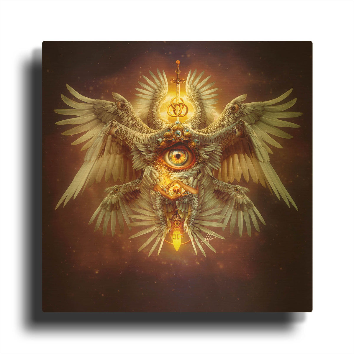 'Seraph' By Mario Sanchez Nevado Gold Metal Wall Art