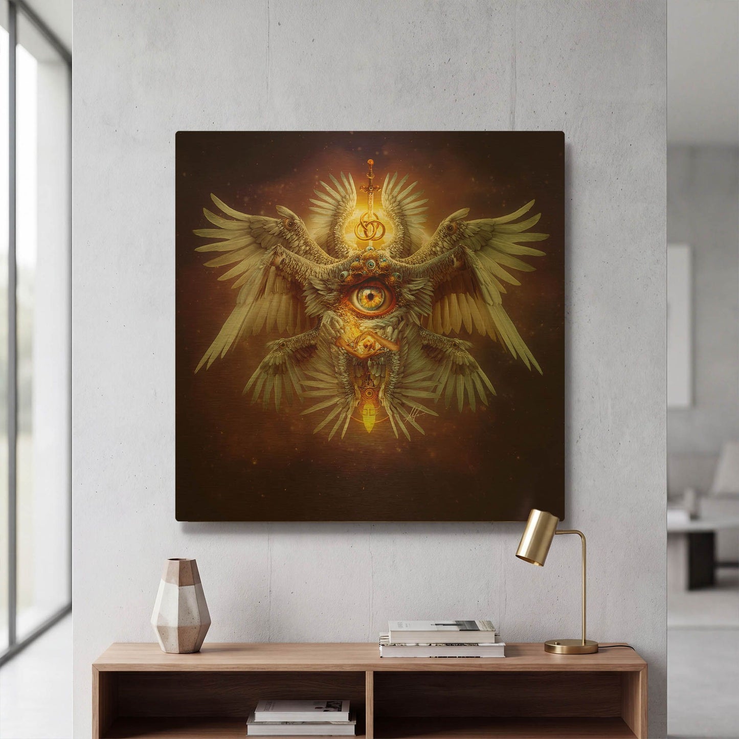'Seraph' By Mario Sanchez Nevado Gold Metal Wall Art