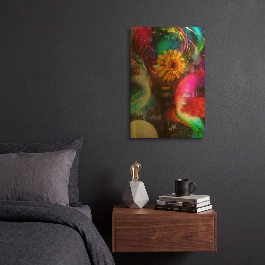 'Synesthetic Aurora' By Mario Sanchez Nevado Gold Metal Wall Art