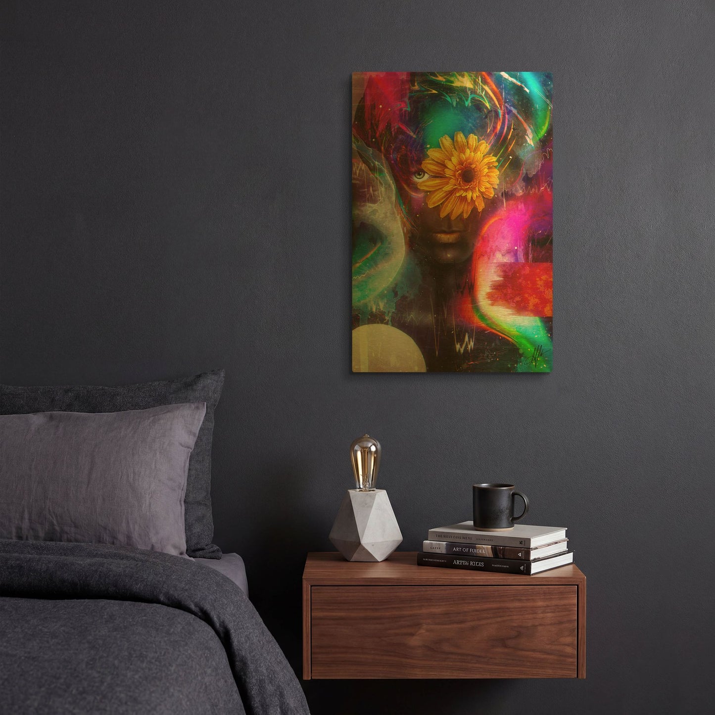 'Synesthetic Aurora' By Mario Sanchez Nevado Gold Metal Wall Art