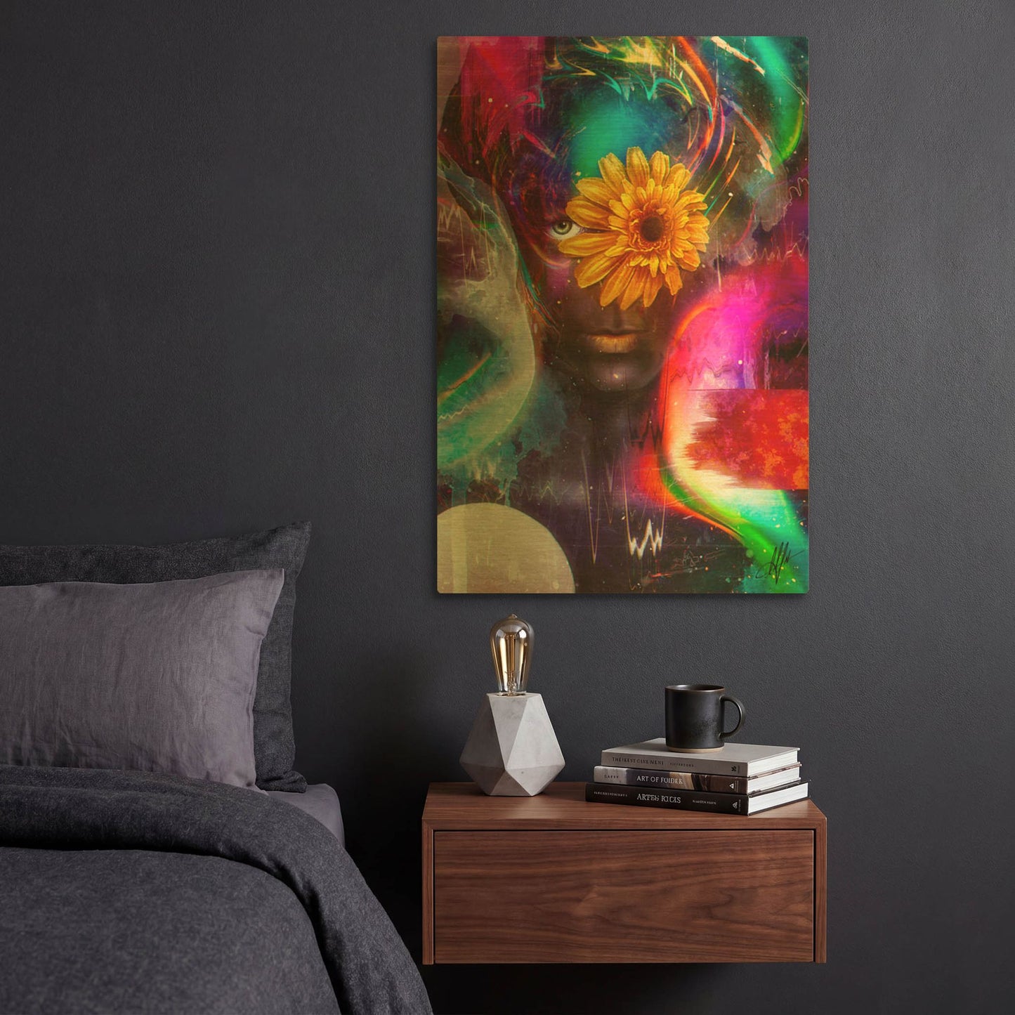 'Synesthetic Aurora' By Mario Sanchez Nevado Gold Metal Wall Art