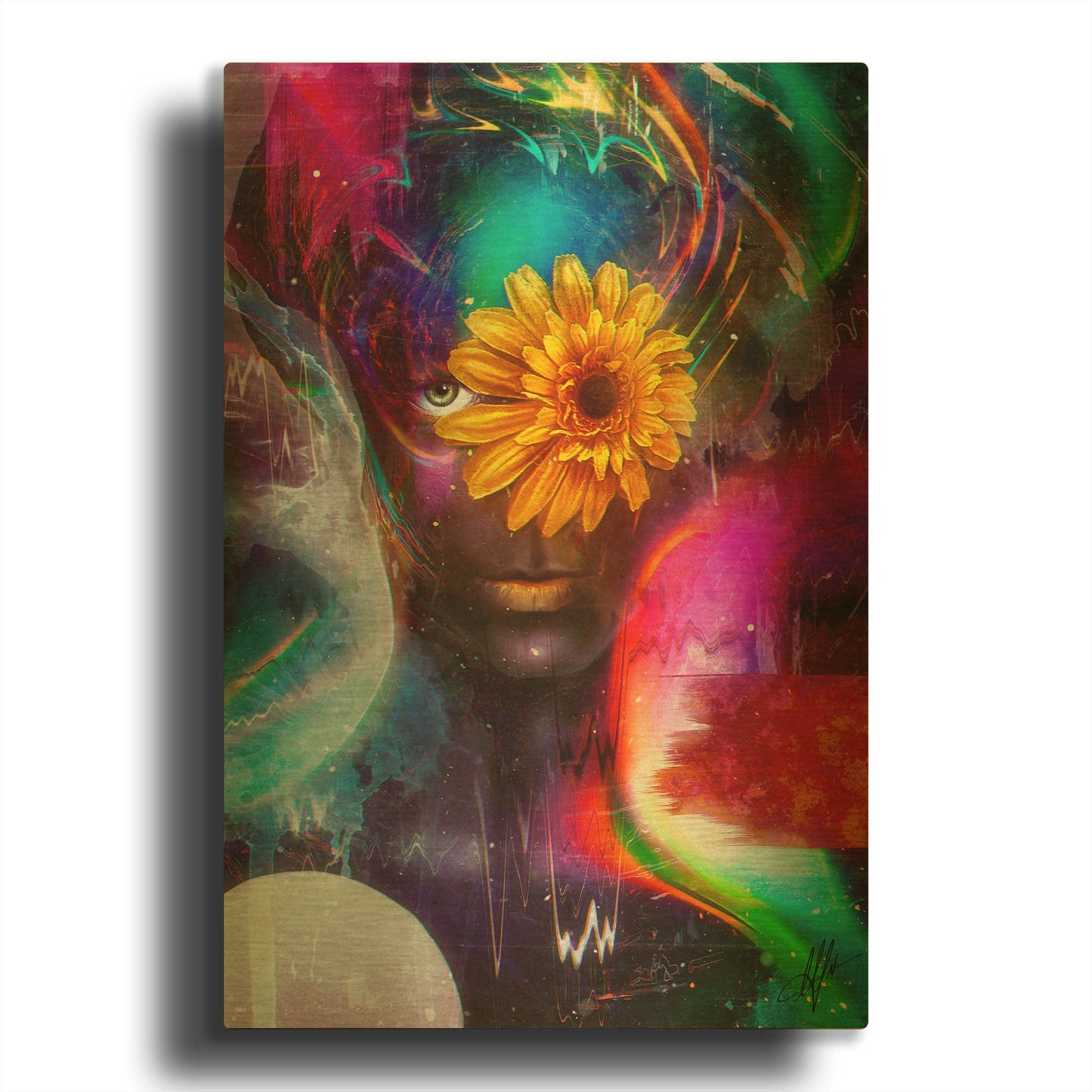 'Synesthetic Aurora' By Mario Sanchez Nevado Gold Metal Wall Art
