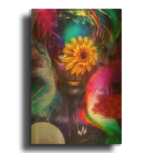 'Synesthetic Aurora' By Mario Sanchez Nevado Gold Metal Wall Art