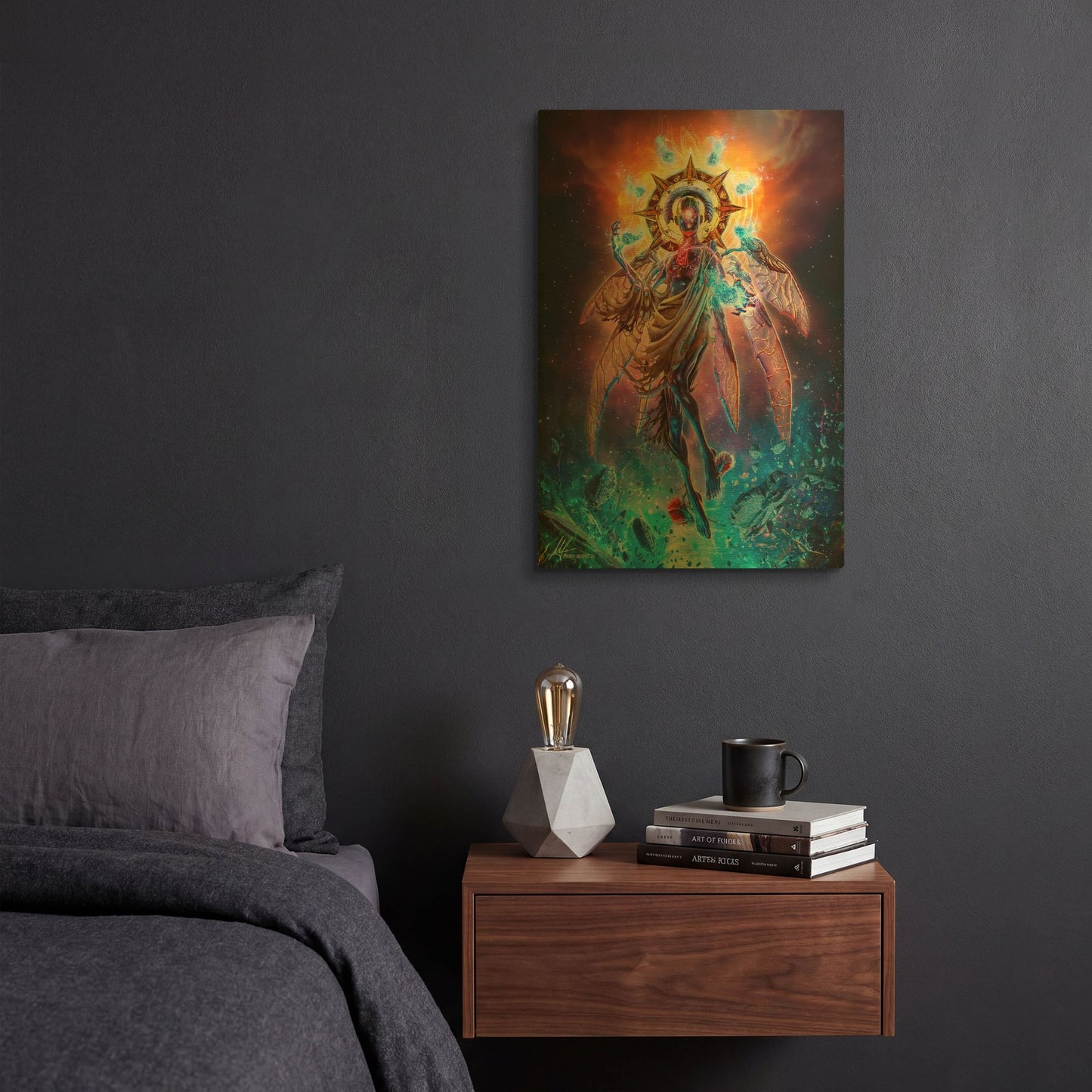 'The Prophet of Dreams' By Mario Sanchez Nevado Gold Metal Wall Art