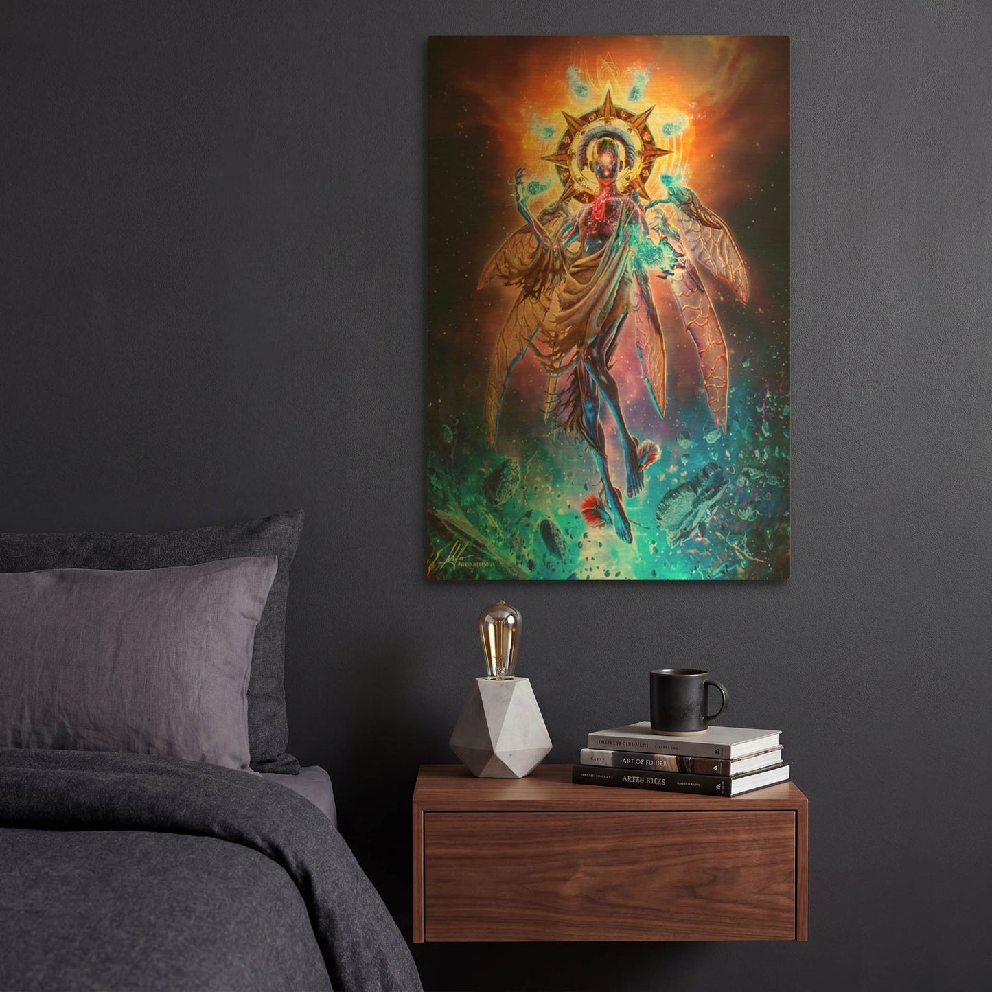 'The Prophet of Dreams' By Mario Sanchez Nevado Gold Metal Wall Art