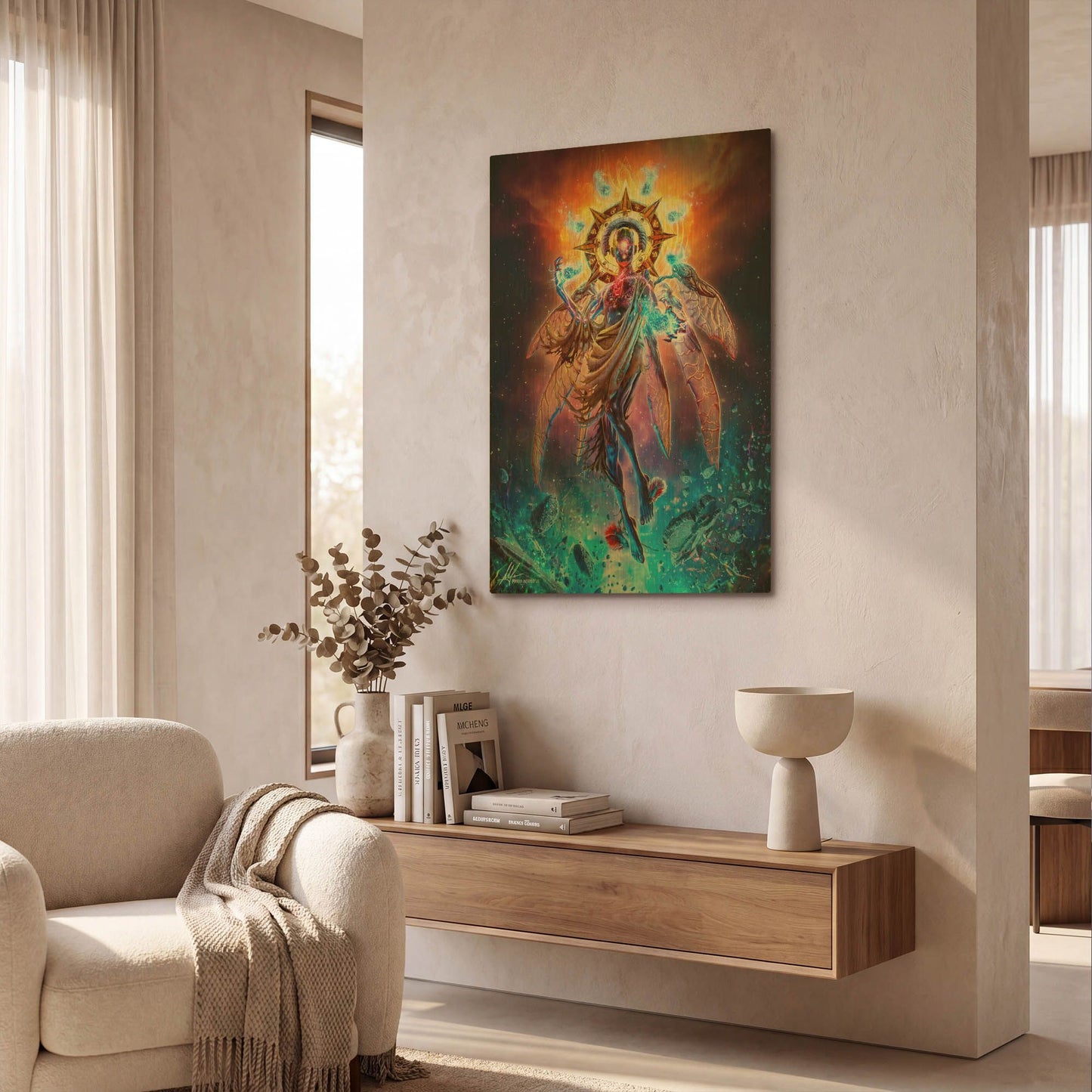 'The Prophet of Dreams' By Mario Sanchez Nevado Gold Metal Wall Art