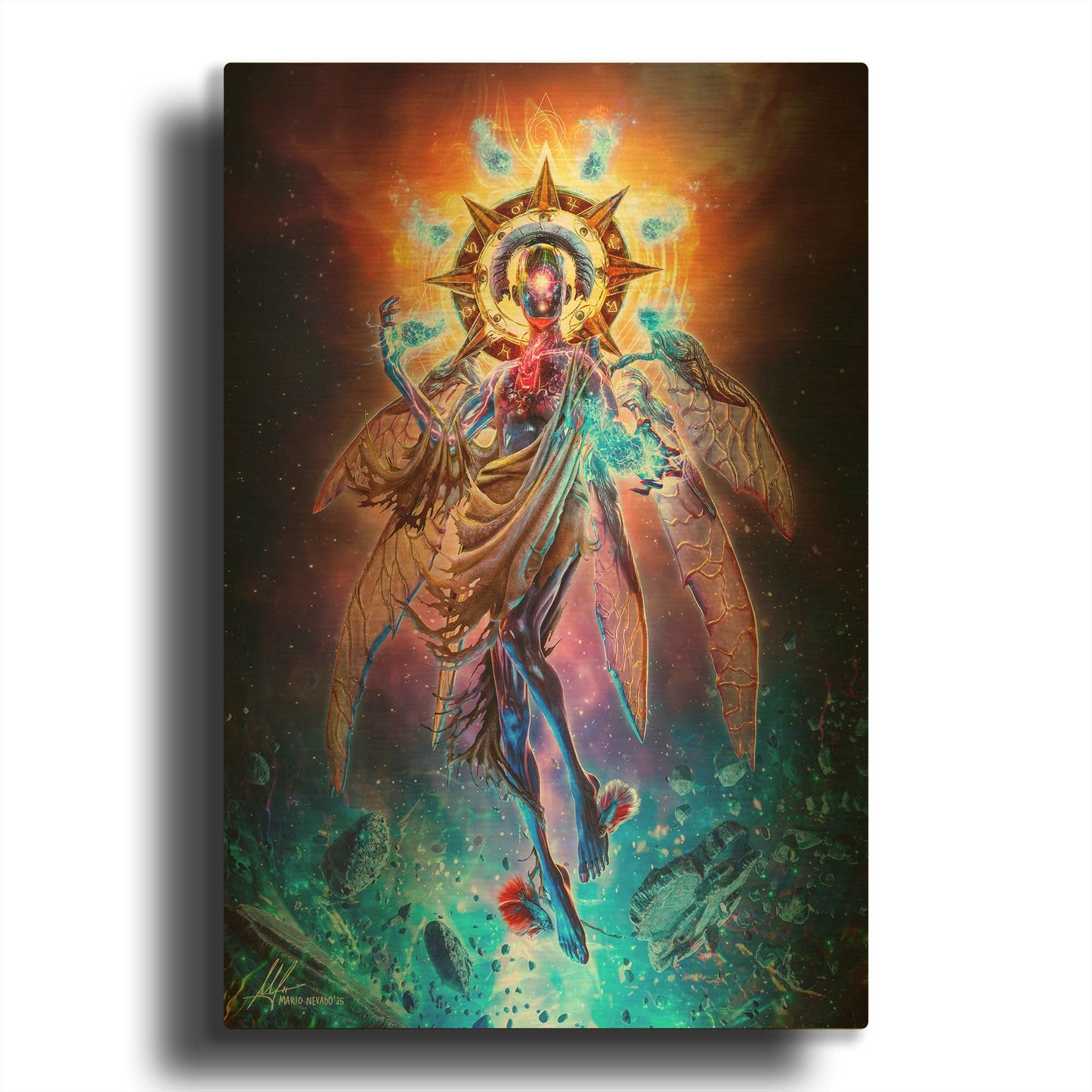 'The Prophet of Dreams' By Mario Sanchez Nevado Gold Metal Wall Art
