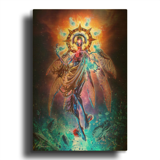 'The Prophet of Dreams' By Mario Sanchez Nevado Gold Metal Wall Art