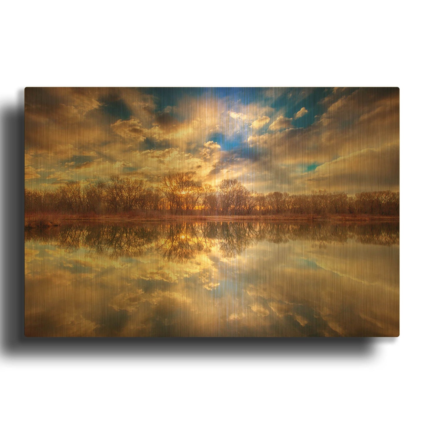 'Chatfield Sunrise' By Darren White Gold Metal Wall Art
