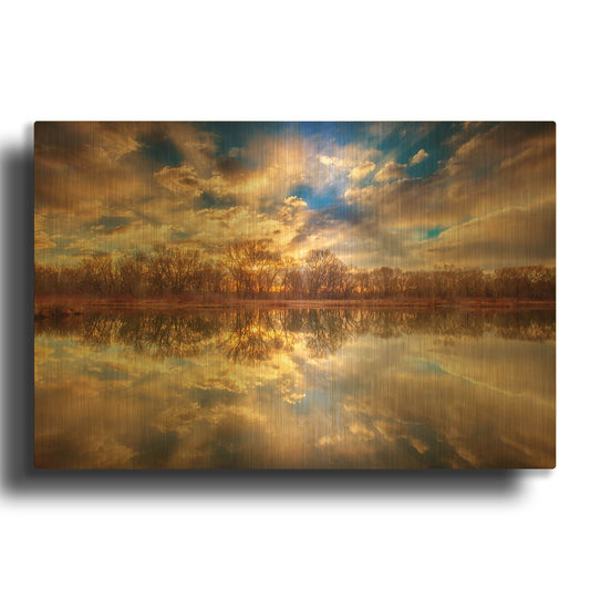 'Chatfield Sunrise' By Darren White Gold Metal Wall Art
