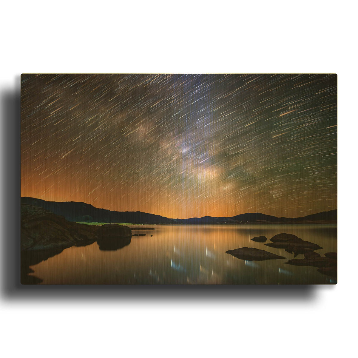 'Comet Storm copy copy' By Darren White Gold Metal Wall Art
