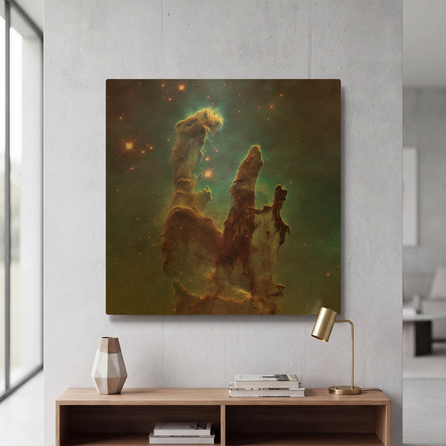 'Eagle Nebula' By NASA Space Photos Gold Metal Wall Art