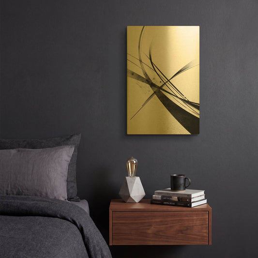 'Black And White Foxtrot' By Rich Monet Gold Metal Wall Art