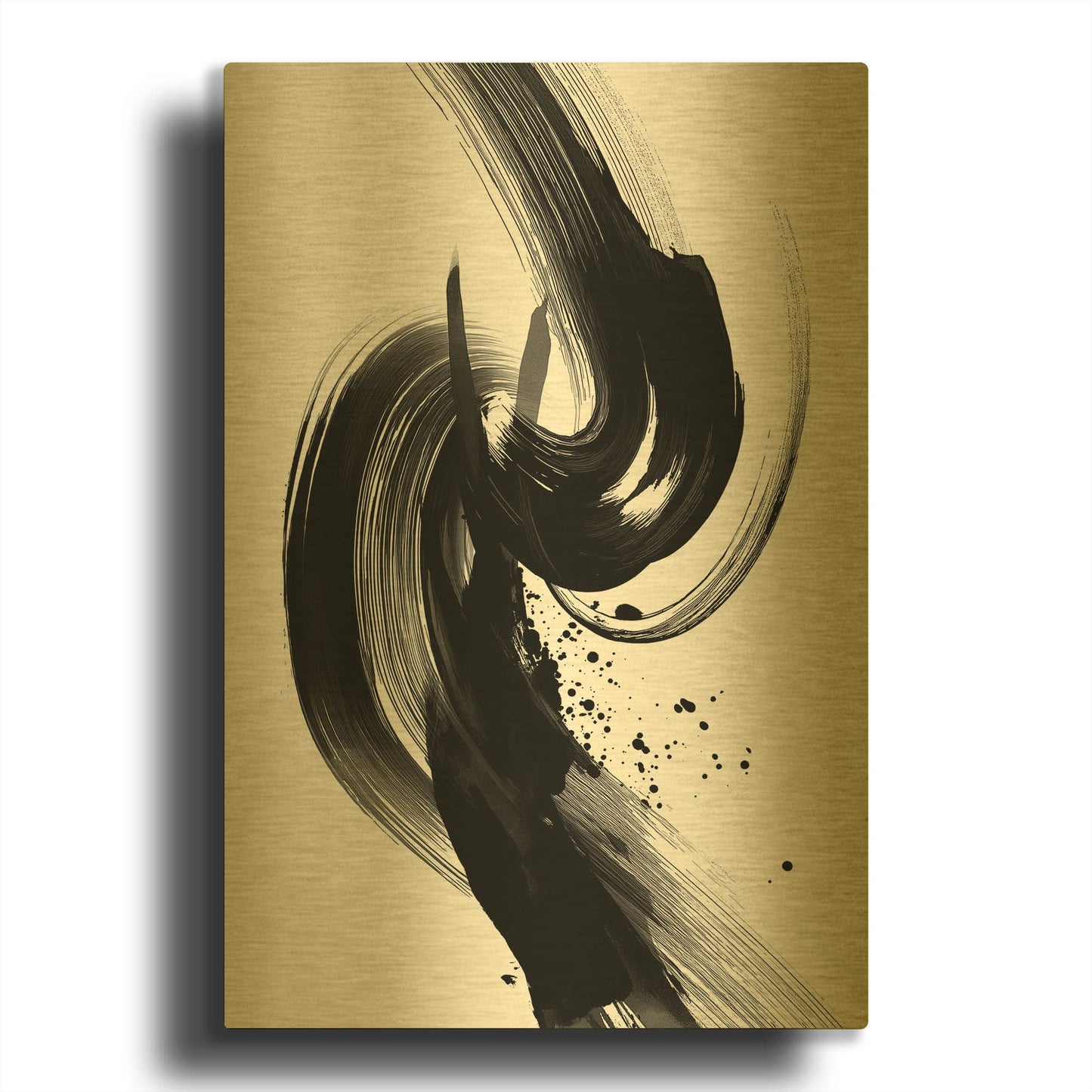 'Black And White Jive' By Rich Monet Gold Metal Wall Art