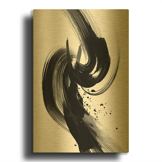 'Black And White Jive' By Rich Monet Gold Metal Wall Art
