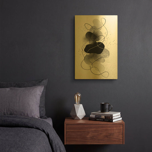 'Black And White Tango' By Rich Monet Gold Metal Wall Art