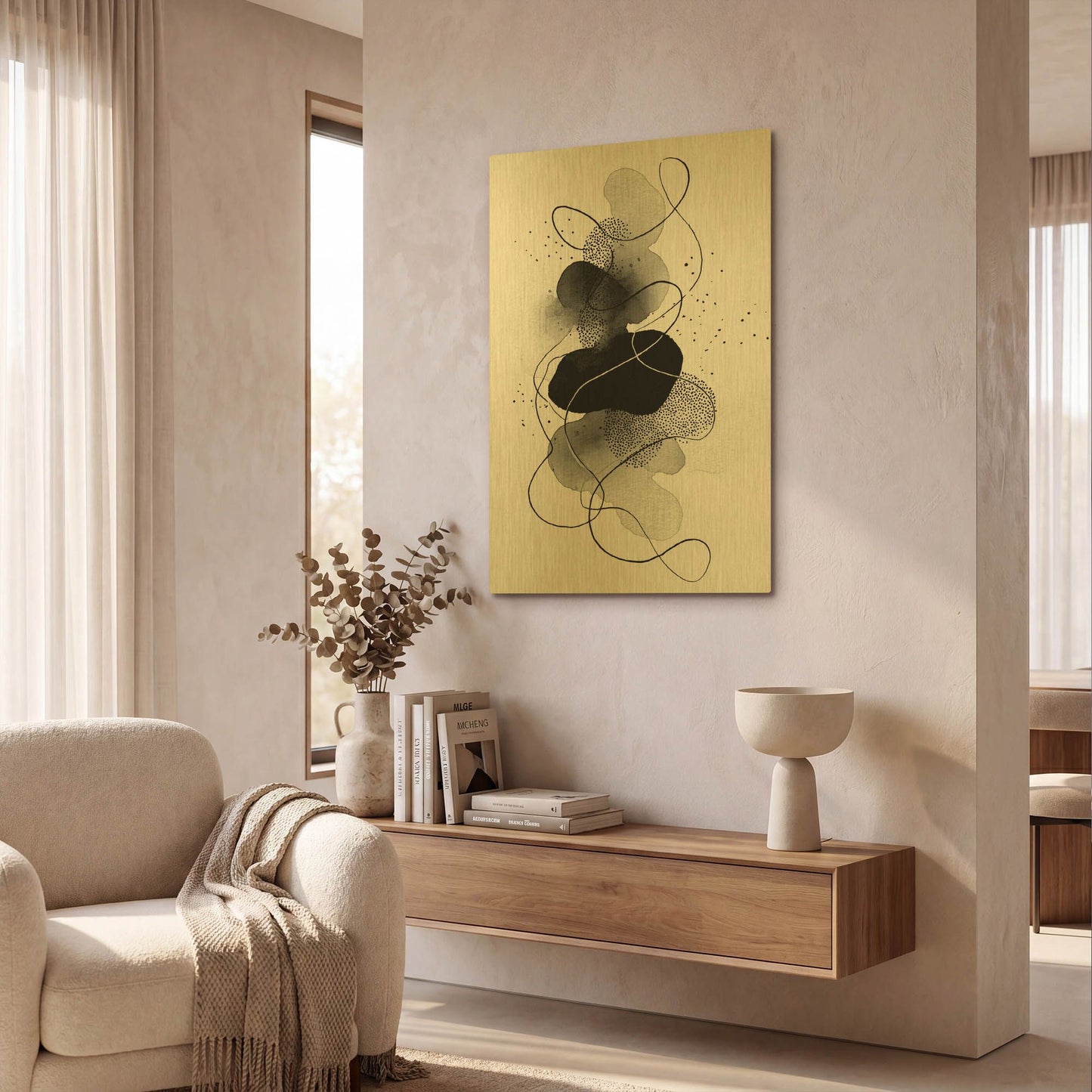 'Black And White Tango' By Rich Monet Gold Metal Wall Art