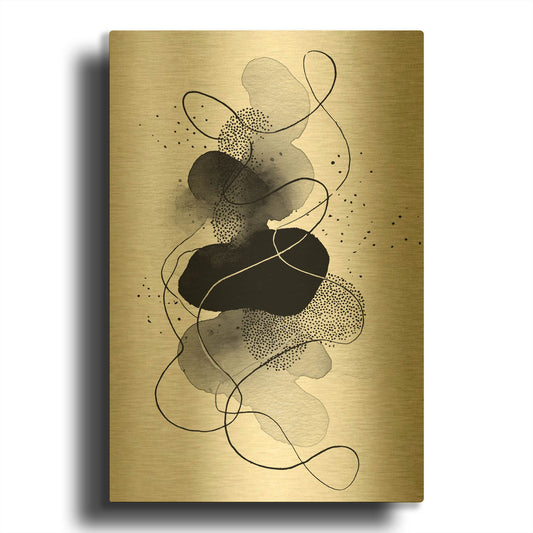 'Black And White Tango' By Rich Monet Gold Metal Wall Art