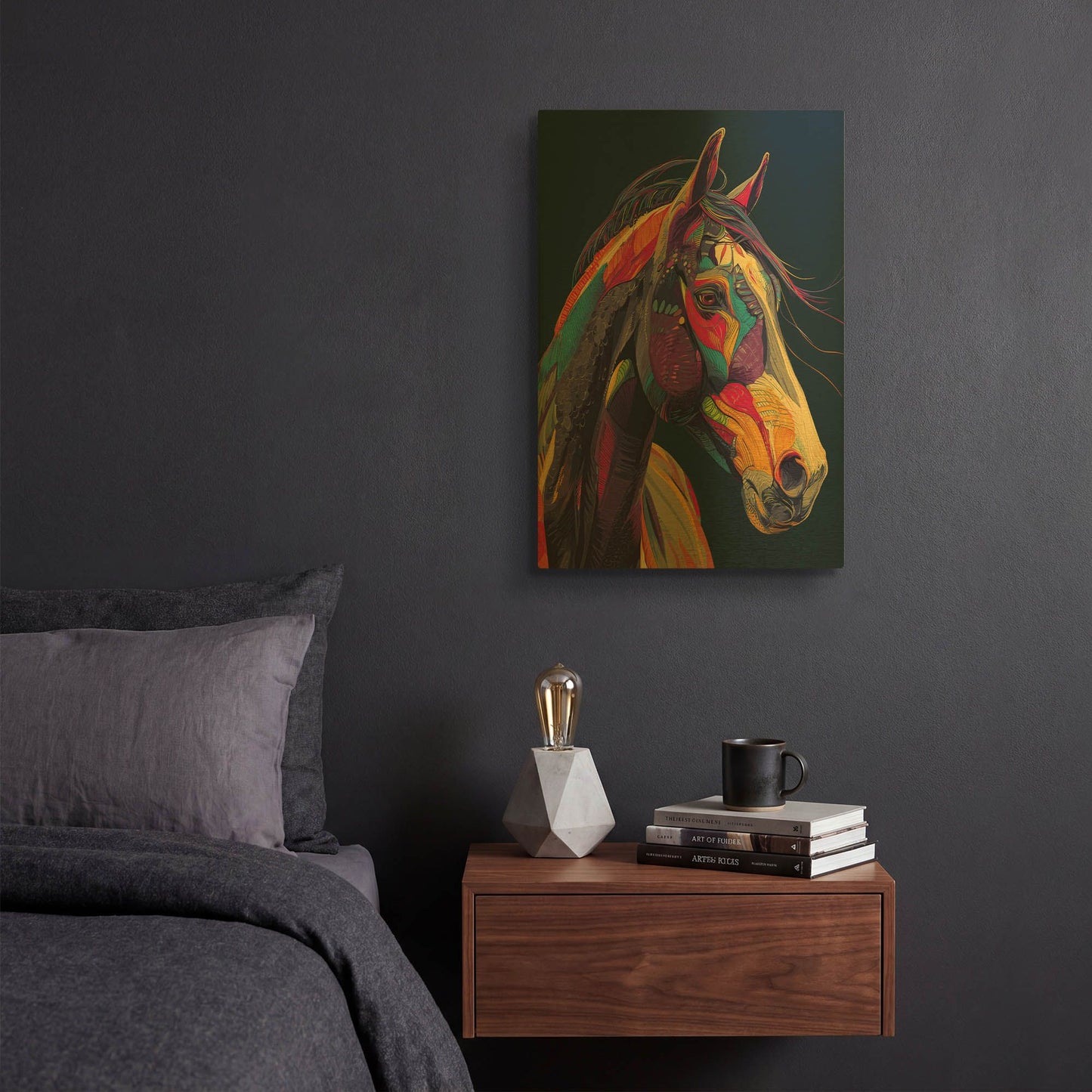 'Colorful Farm Horse2' By Rich Monet Gold Metal Wall Art