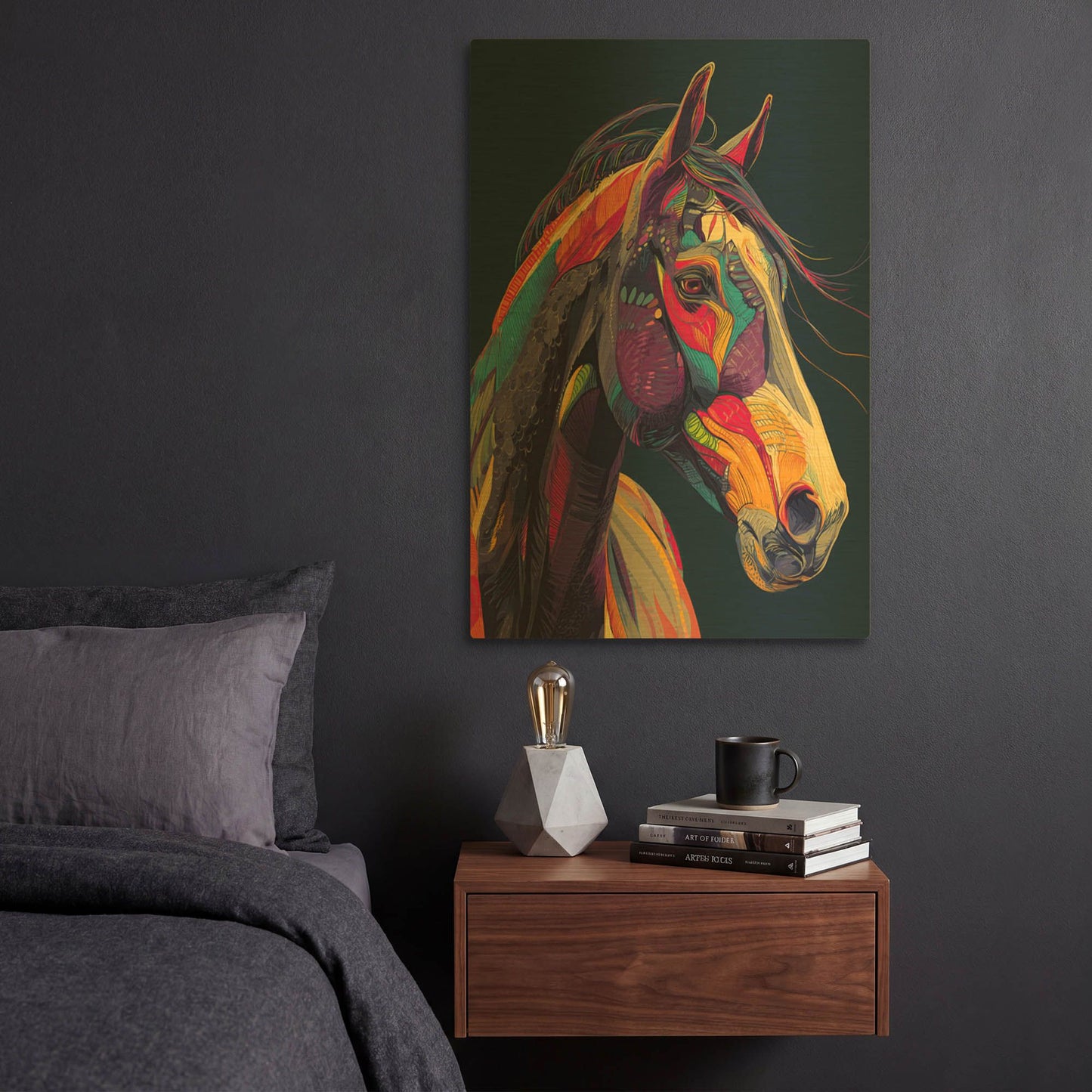 'Colorful Farm Horse2' By Rich Monet Gold Metal Wall Art
