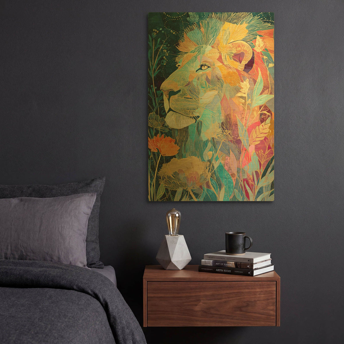 'Golden Lion' By Rich Monet Gold Metal Wall Art