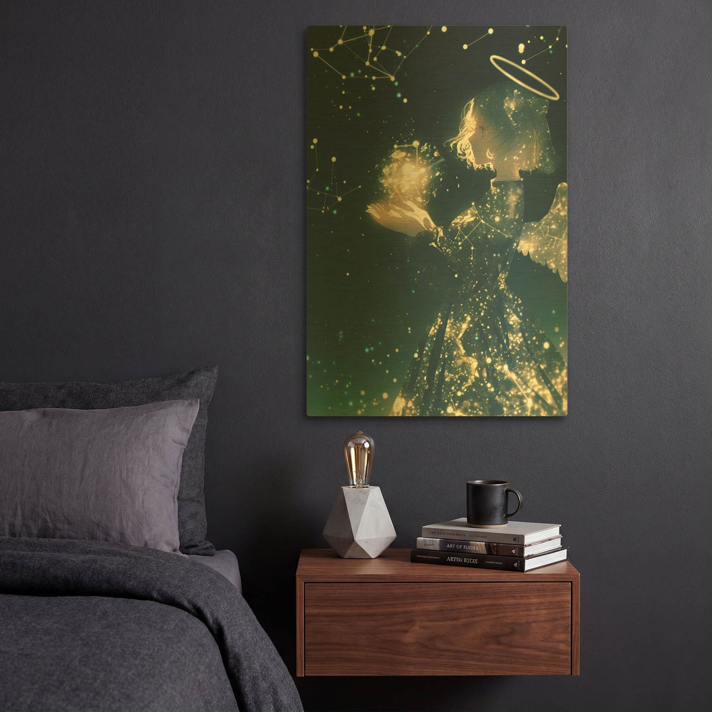 'Guardian Angel' By Rich Monet Gold Metal Wall Art