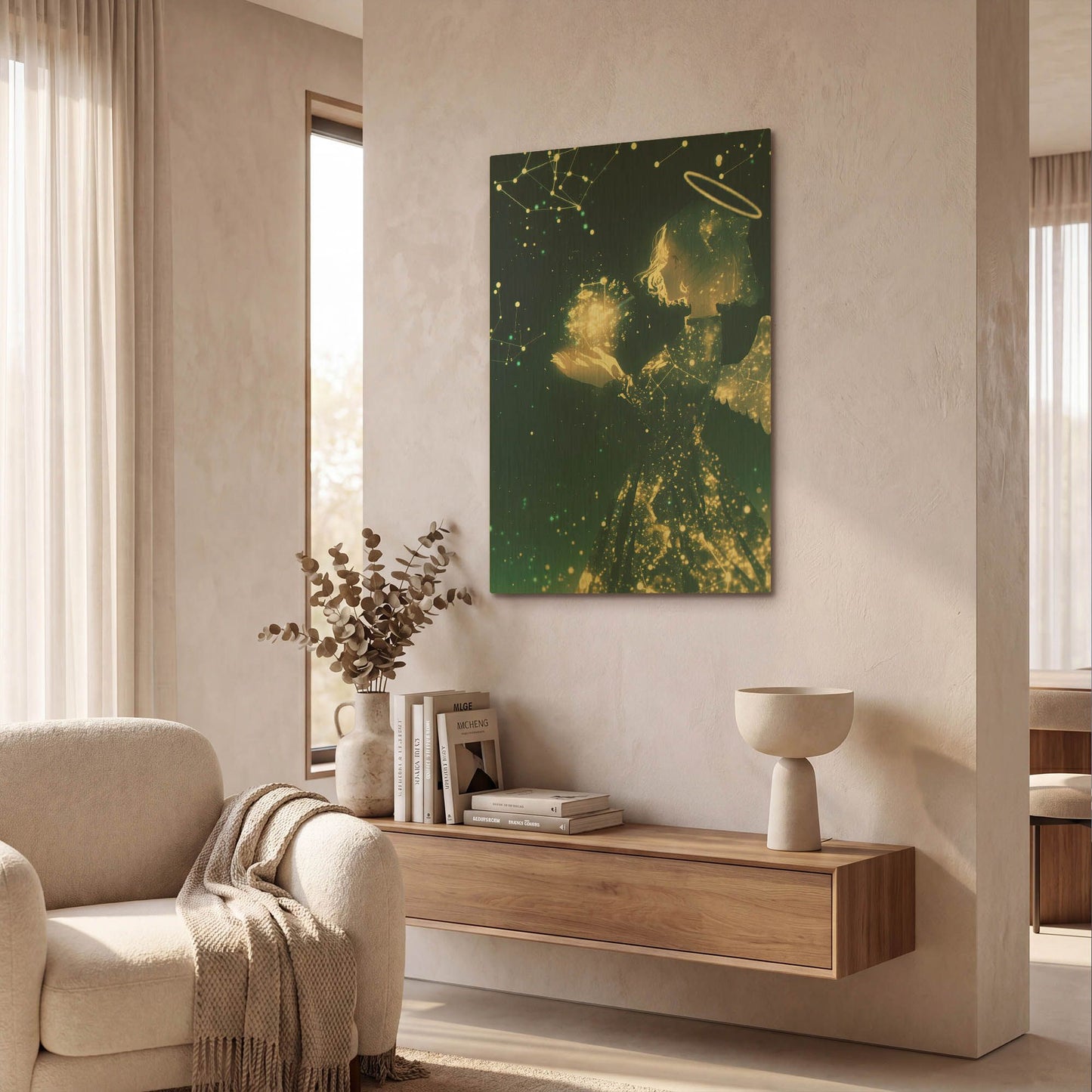 'Guardian Angel' By Rich Monet Gold Metal Wall Art