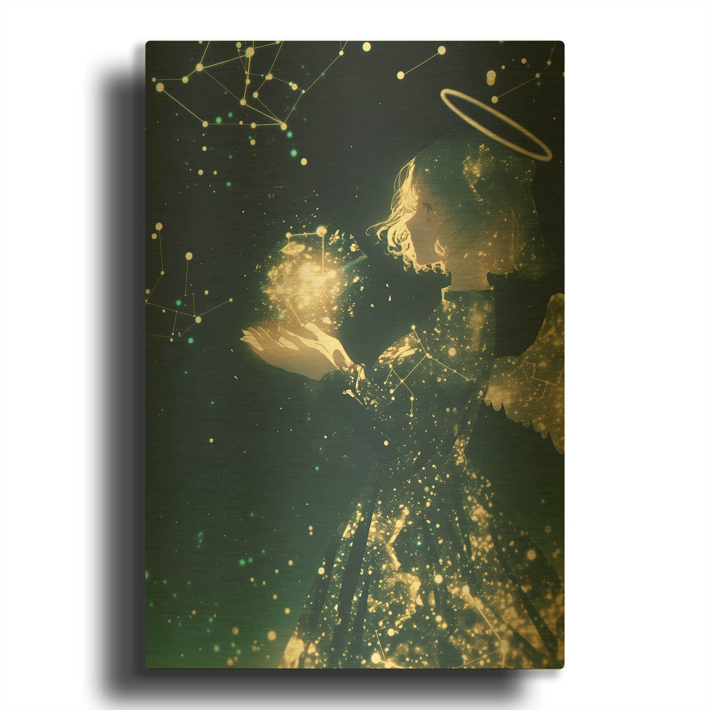 'Guardian Angel' By Rich Monet Gold Metal Wall Art