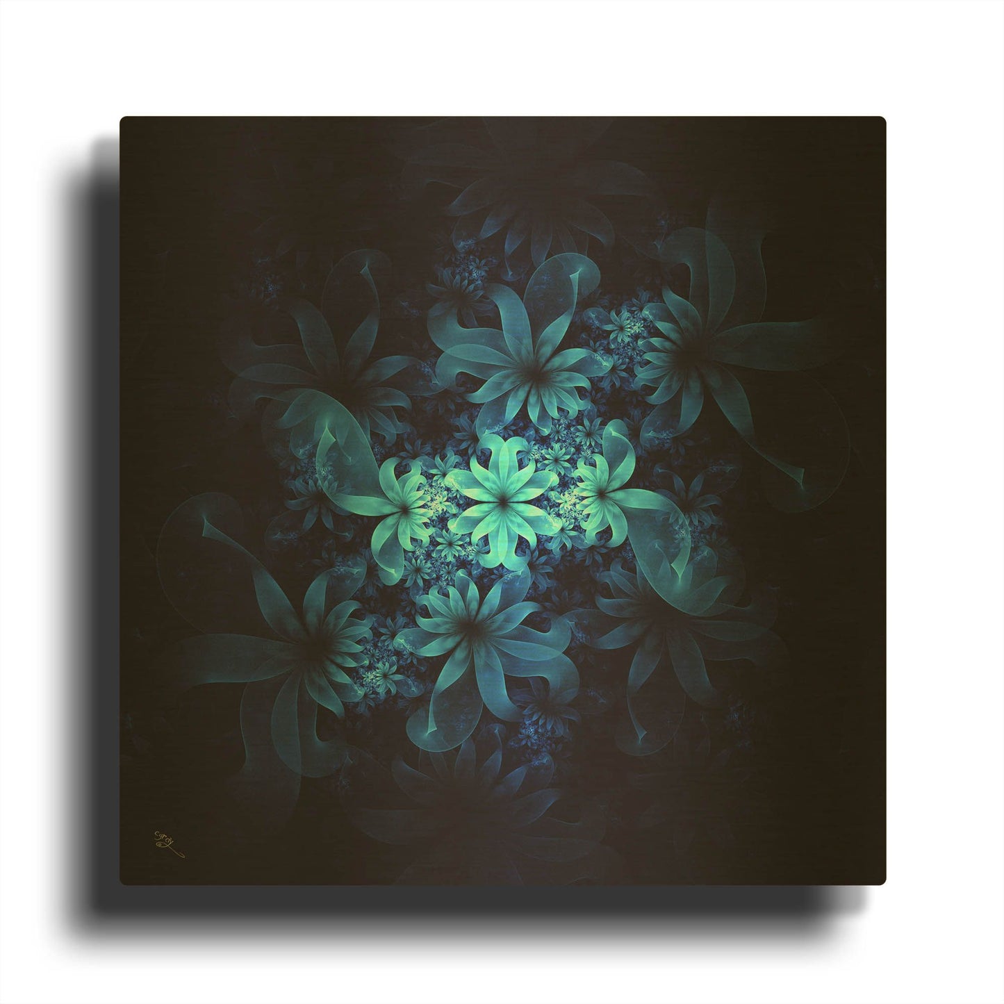 'Luminous Flowers' By Cameron Gray Gold Metal Wall Art