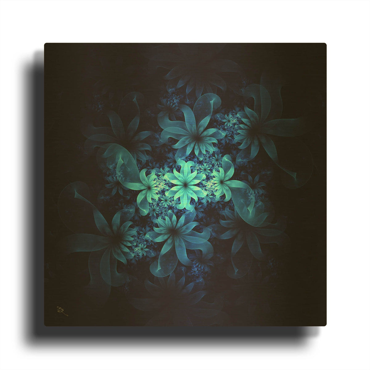 'Luminous Flowers' By Cameron Gray Gold Metal Wall Art