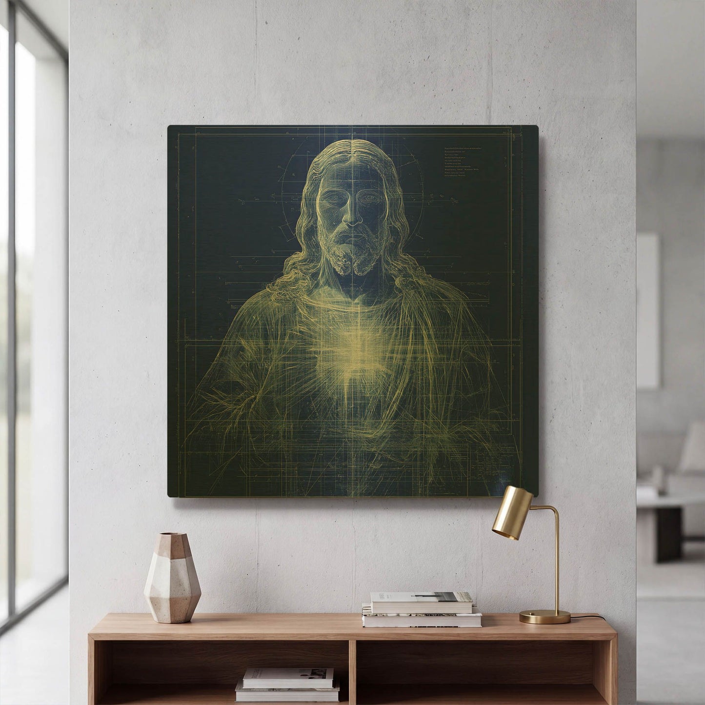 'Jesus Blueprint' By Rich Monet Gold Metal Wall Art