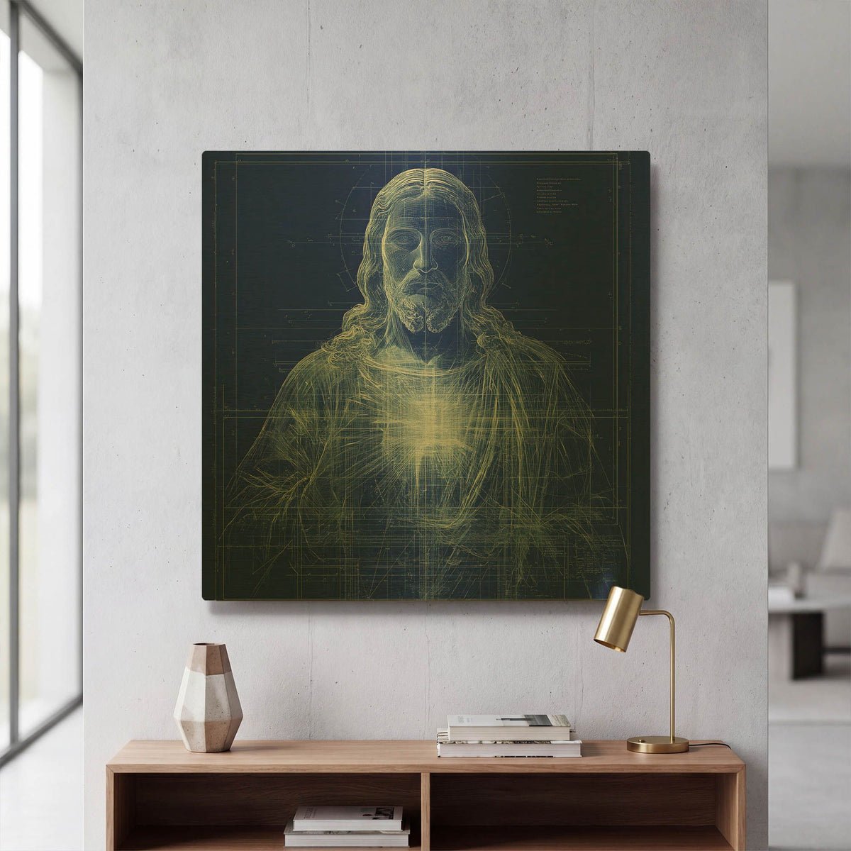 'Jesus Blueprint' By Rich Monet Gold Metal Wall Art