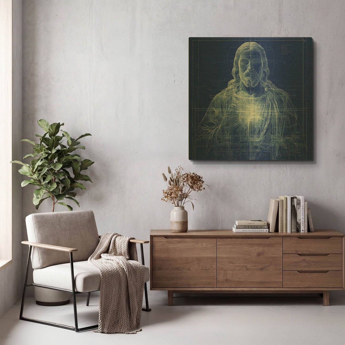 'Jesus Blueprint' By Rich Monet Gold Metal Wall Art