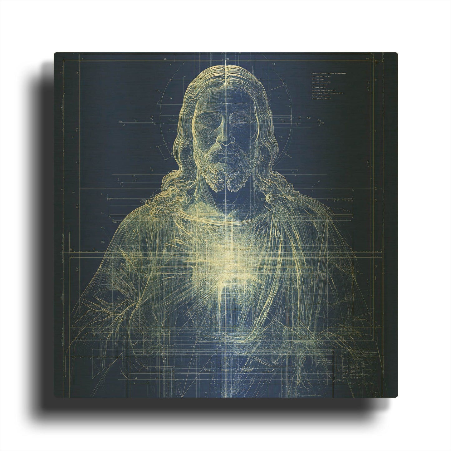 'Jesus Blueprint' By Rich Monet Gold Metal Wall Art