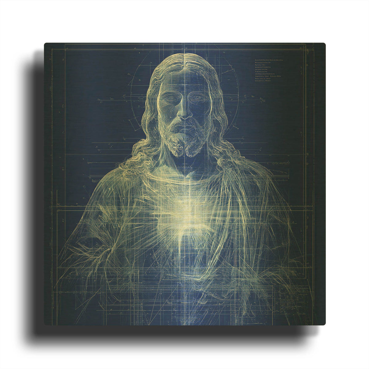 'Jesus Blueprint' By Rich Monet Gold Metal Wall Art
