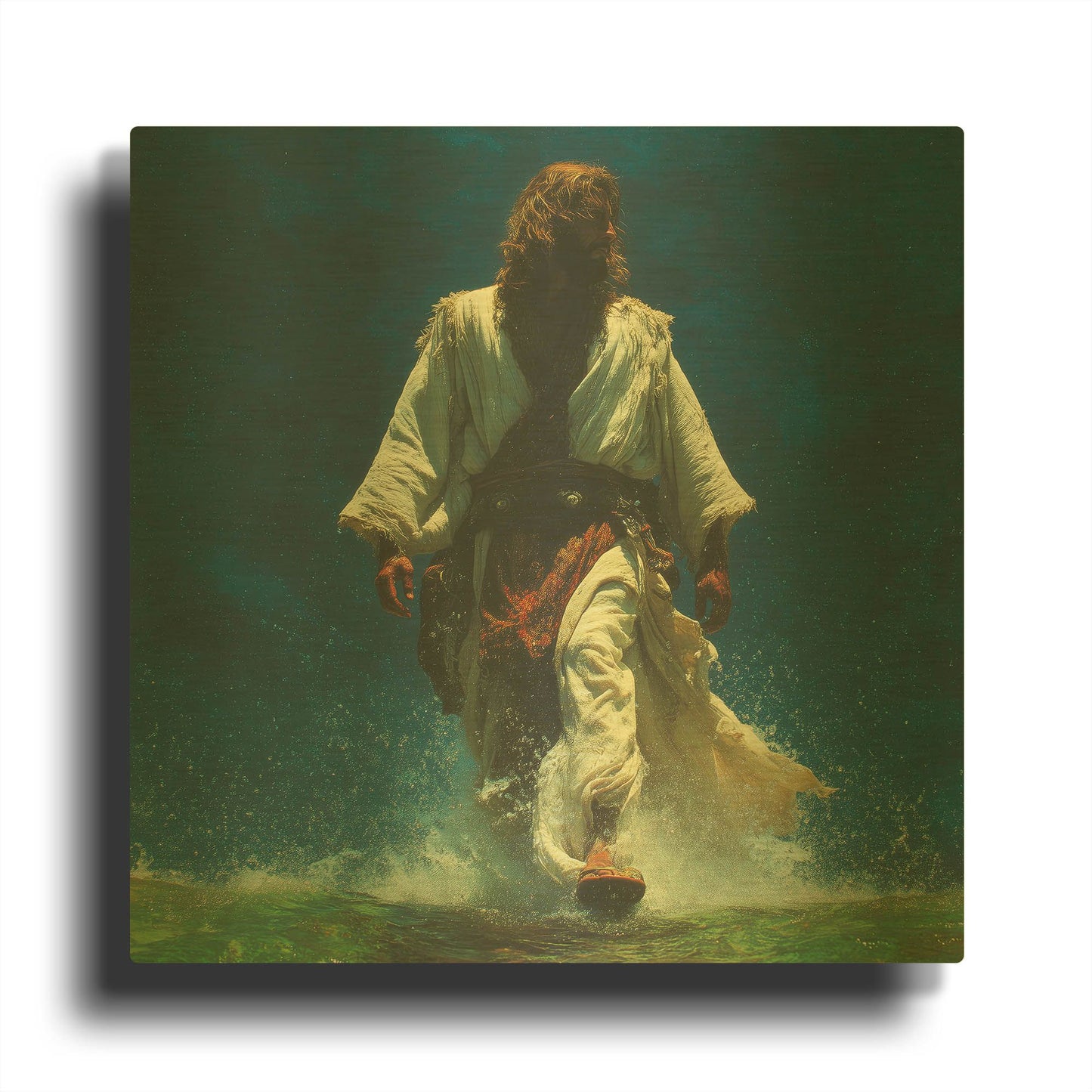 'Jesus Crosses Galilee' By Rich Monet Gold Metal Wall Art