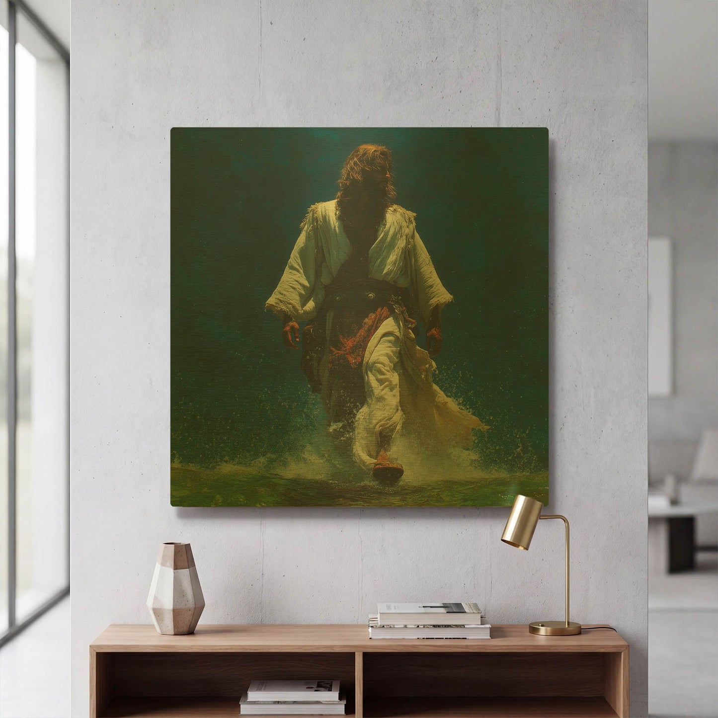 'Jesus Crosses Galilee' By Rich Monet Gold Metal Wall Art