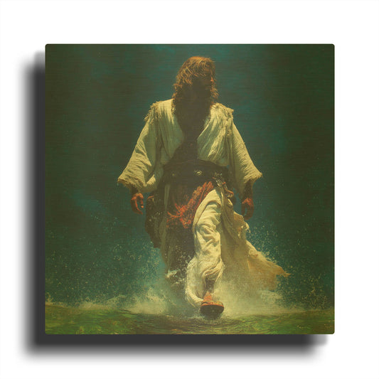 'Jesus Crosses Galilee' By Rich Monet Gold Metal Wall Art