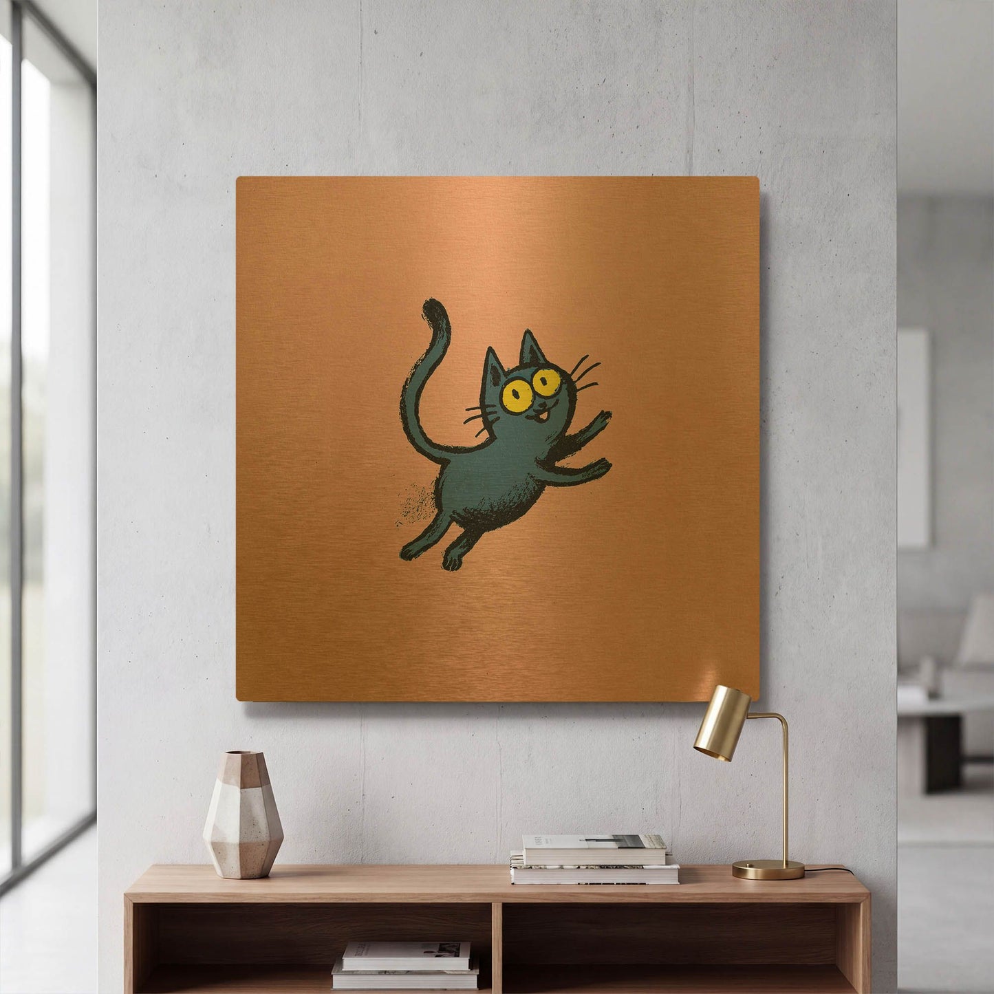 'Kitty's Cotton Candy' By Rich Monet Gold Metal Wall Art