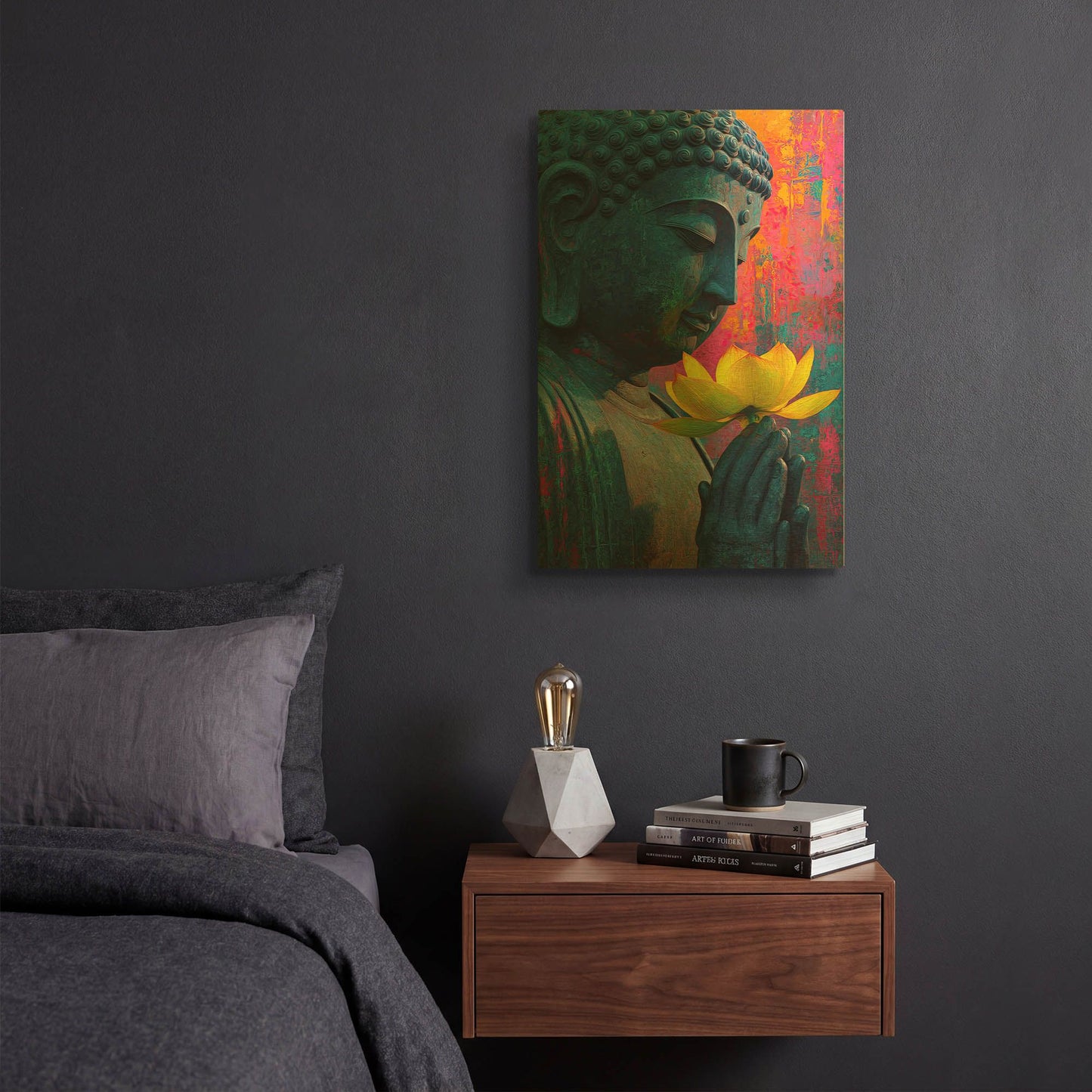 'Lotus Budha' By Rich Monet Gold Metal Wall Art