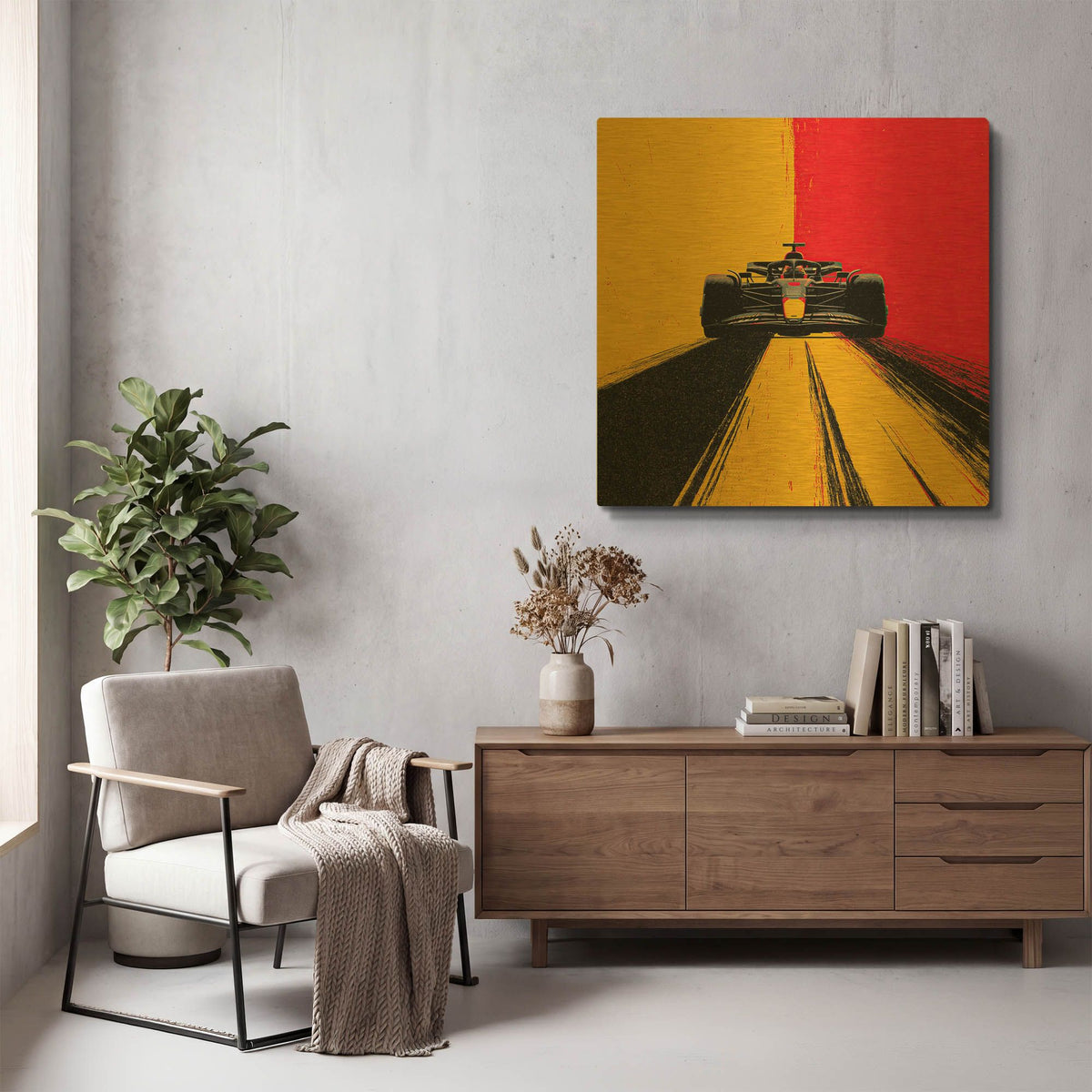 'Racing In Belgium' By Rich Monet Gold Metal Wall Art