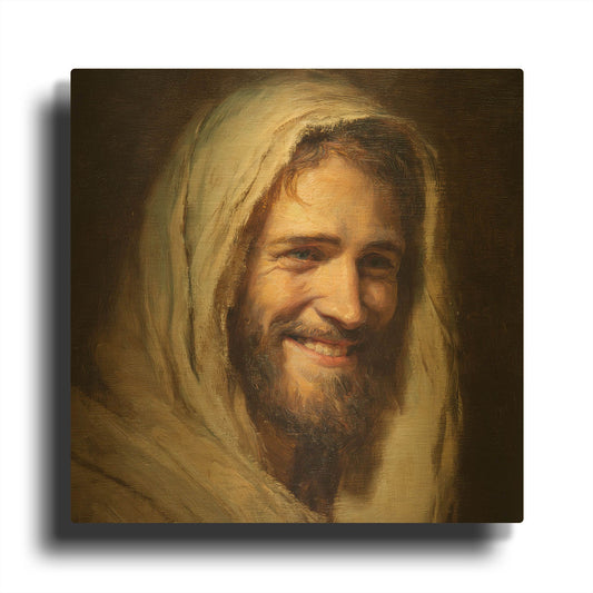 'Smiling Jesus Christ' By Rich Monet Gold Metal Wall Art